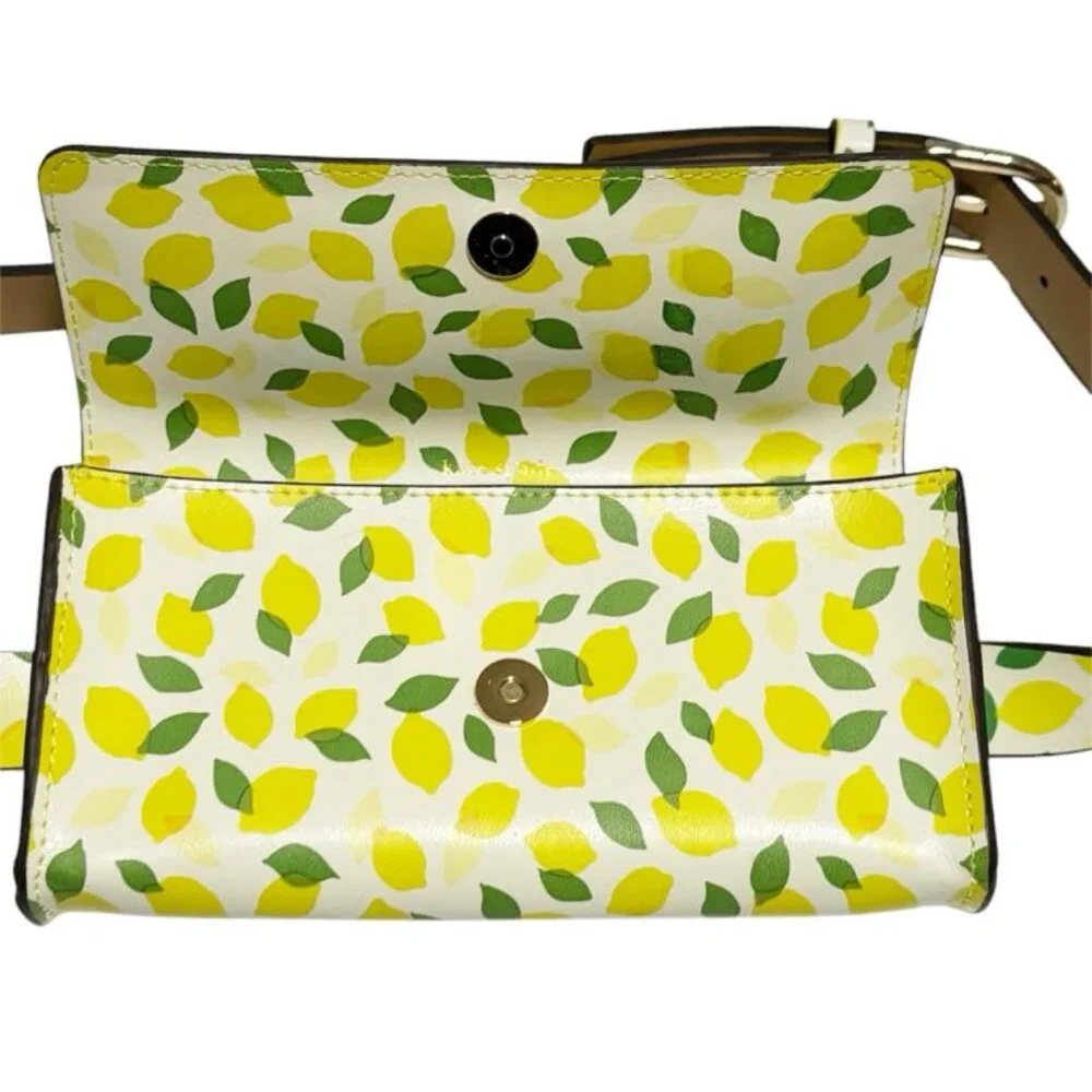 Kate Spade Leather Belt Bag Women's Yellow Lemon Print Cottagecore